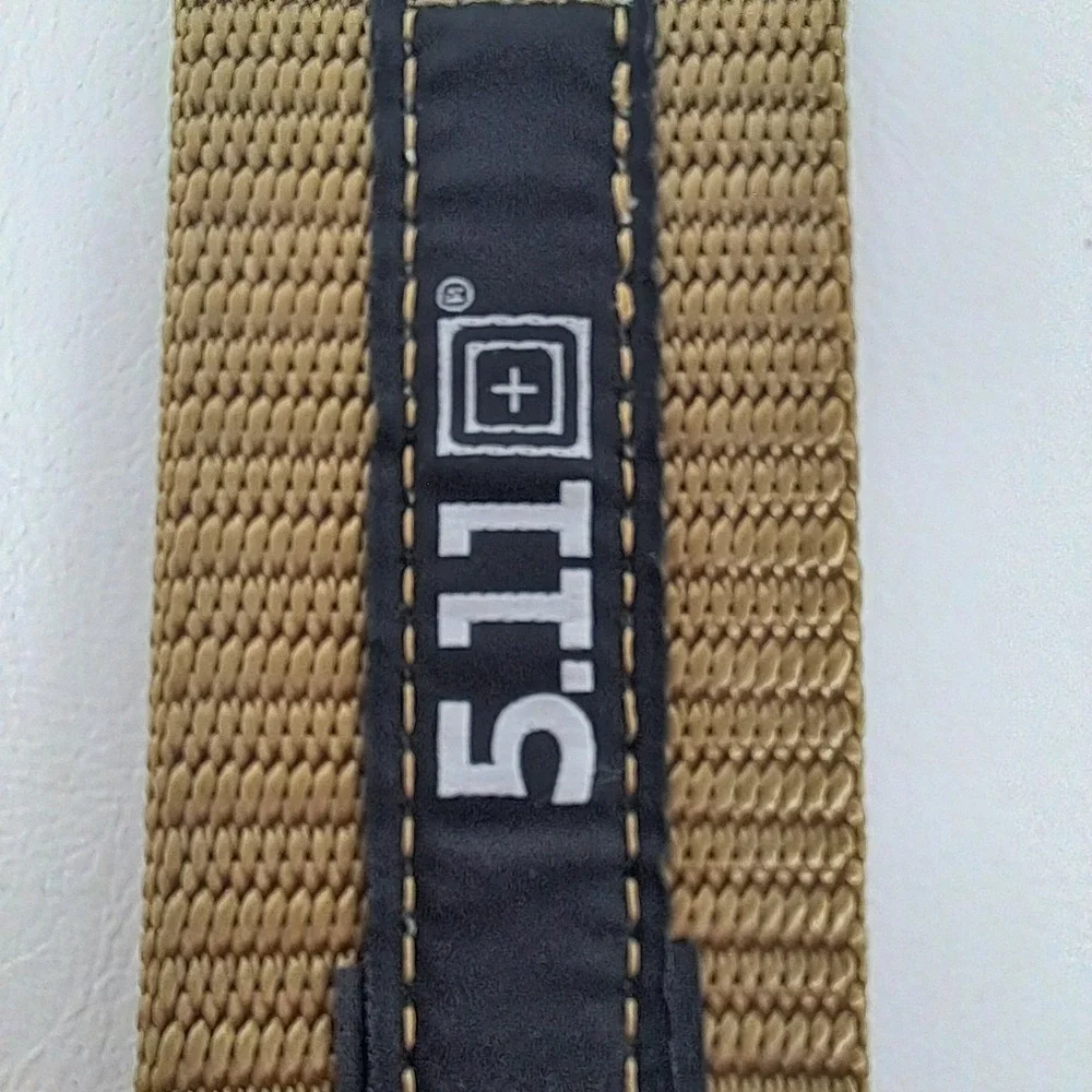 5.11 Tactical Traverse Double Buckle Belt Men's Medium Battle Brown Nylon 59510